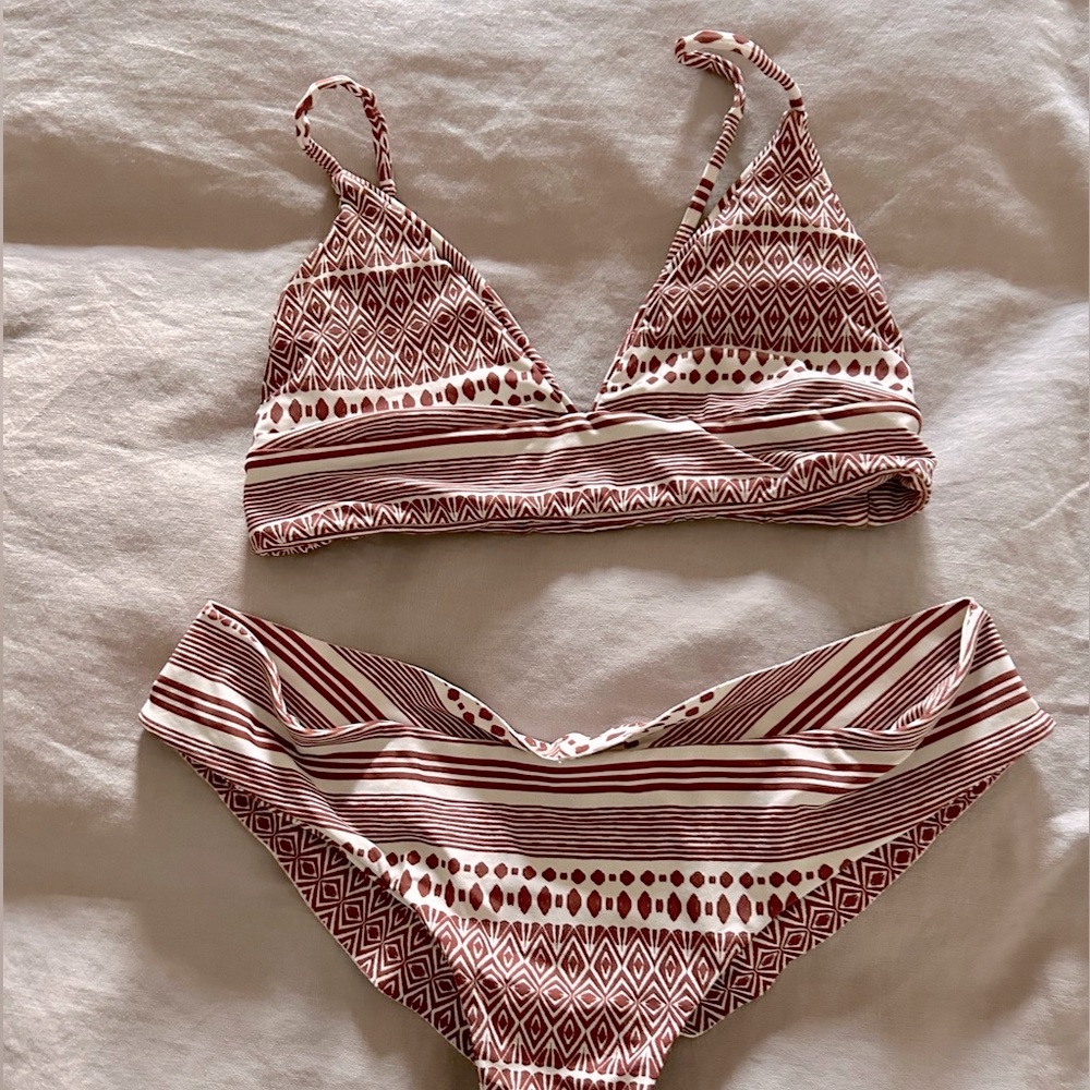 Boys + Arrows Brown Patterned Bikini